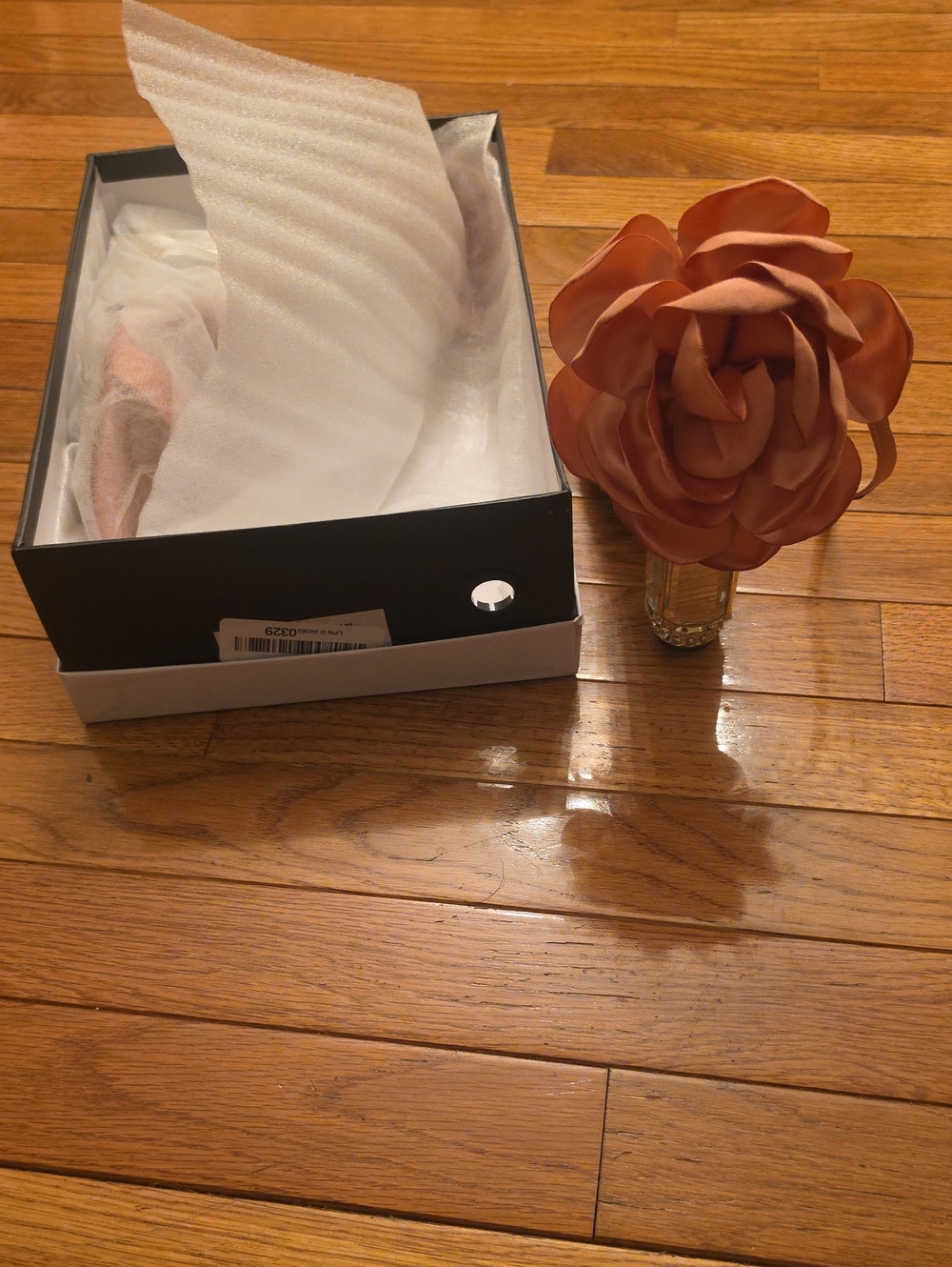 FSJ Peach Satin Slip-On Heels